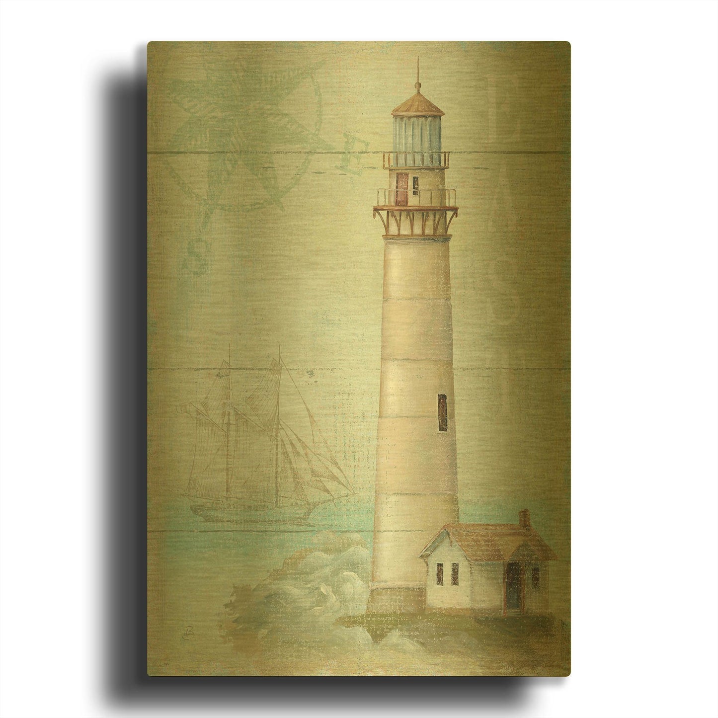 'East Coastal Light' By Daphne Brissonnet Gold Metal Wall Art