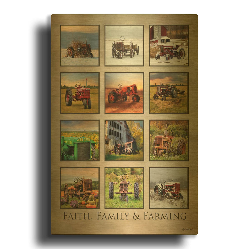 'Faith, Family & Farming' By Lori Deiter Gold Metal Wall Art