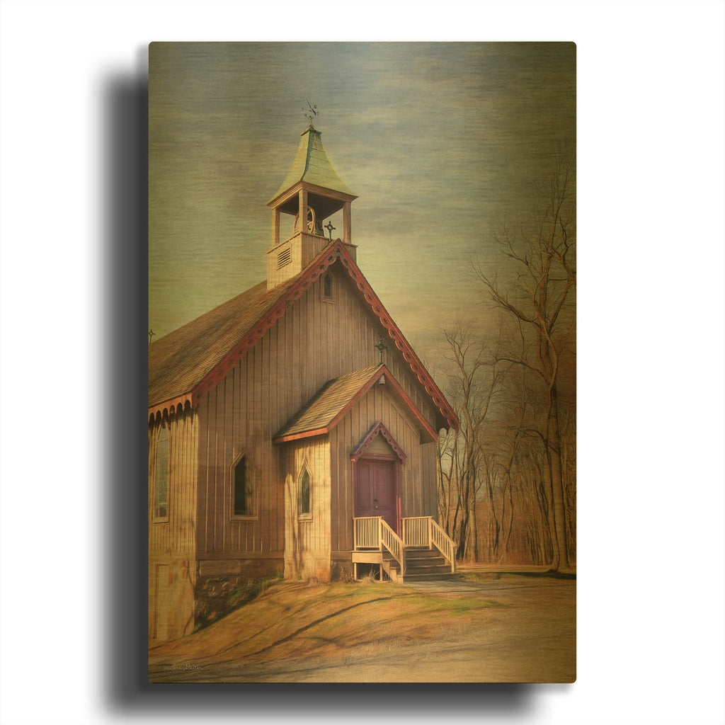 'Eckley St. James Church' By Lori Deiter Gold Metal Wall Art