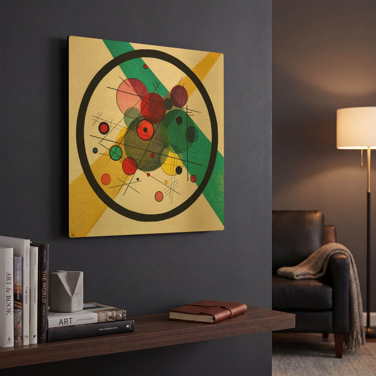 'Circles In A Circle' By Wassily Kandinsky Gold Metal Wall Art