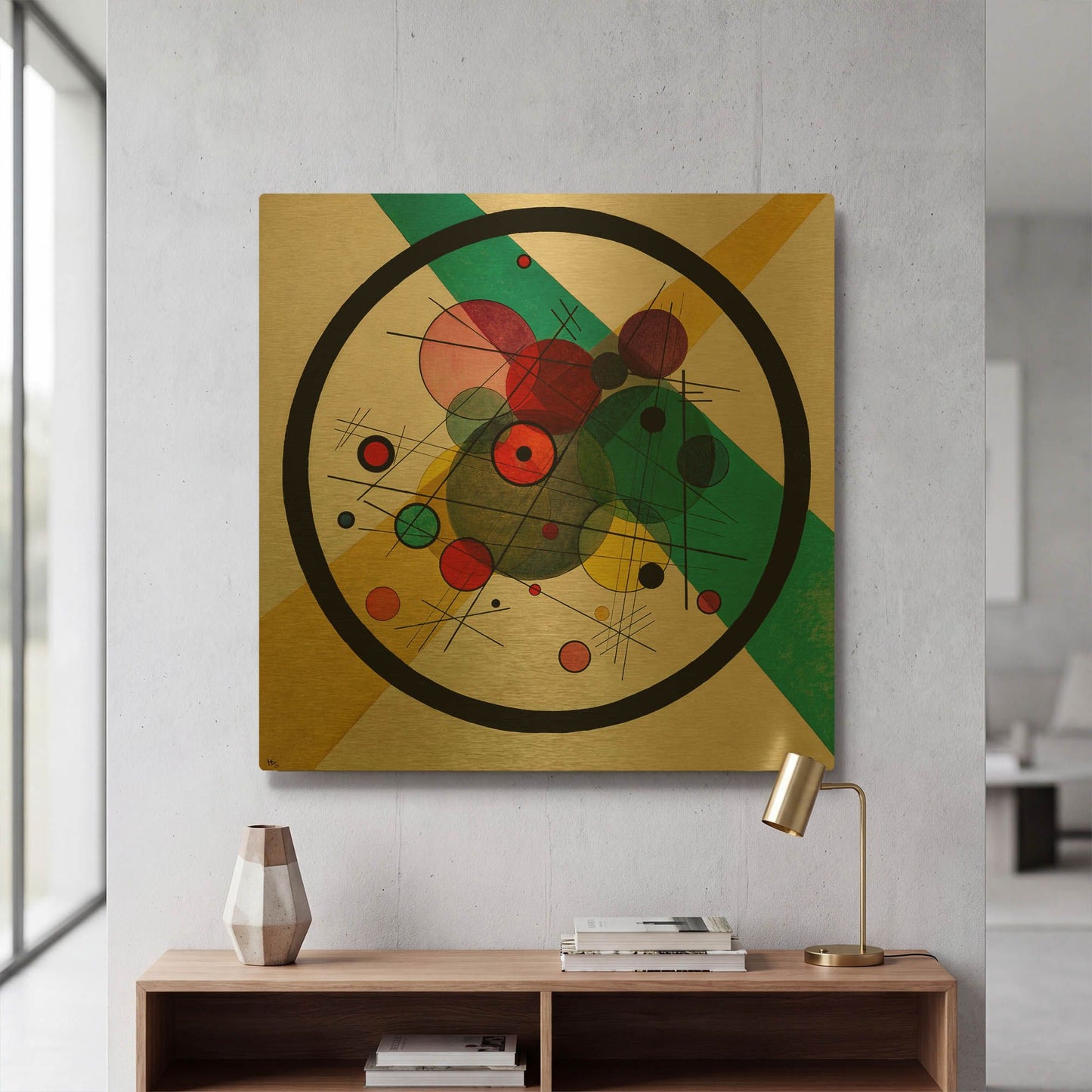 'Circles In A Circle' By Wassily Kandinsky Gold Metal Wall Art