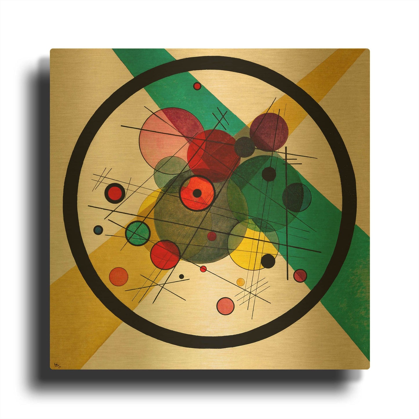 'Circles In A Circle' By Wassily Kandinsky Gold Metal Wall Art