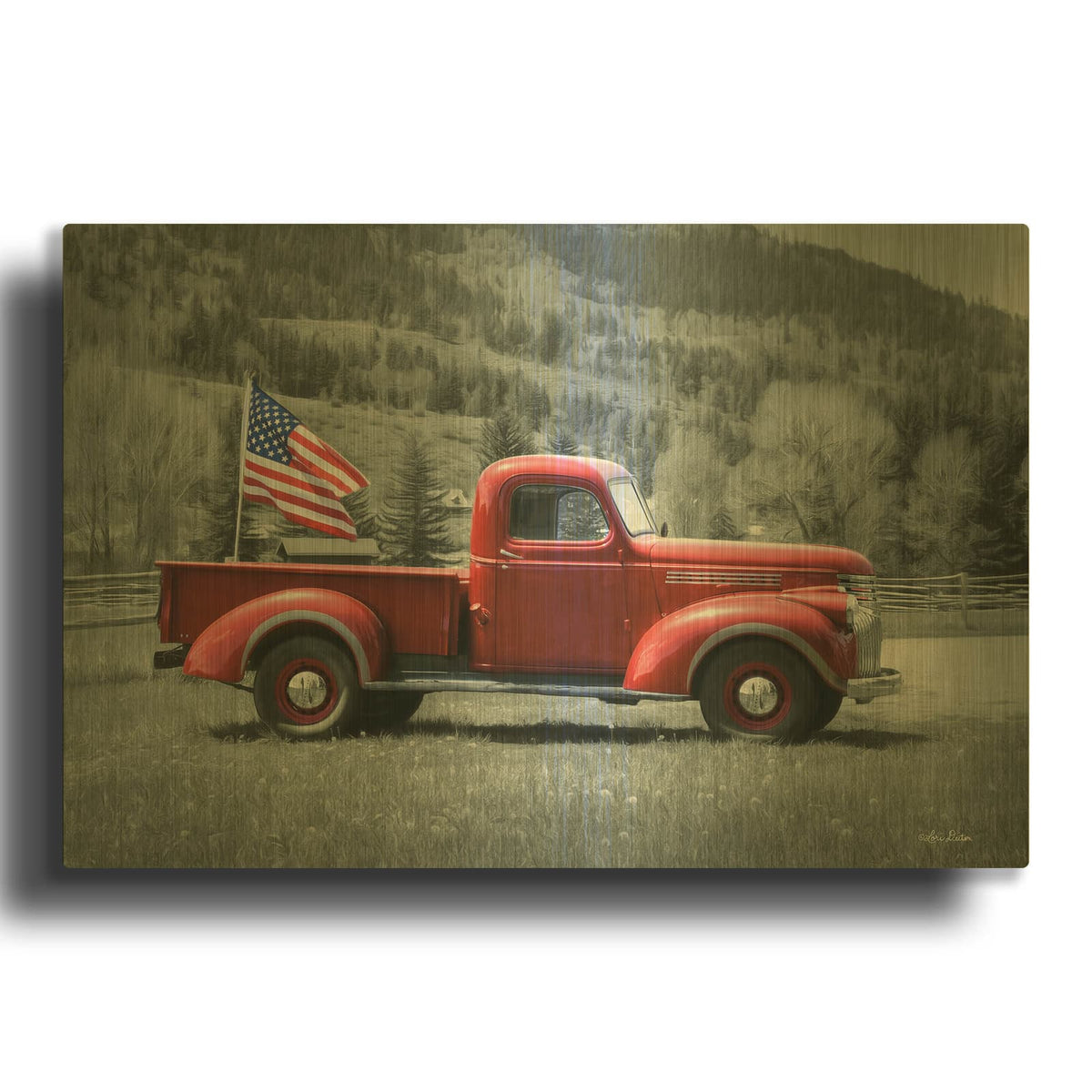 'American Made I' By Lori Deiter Gold Metal Wall Art