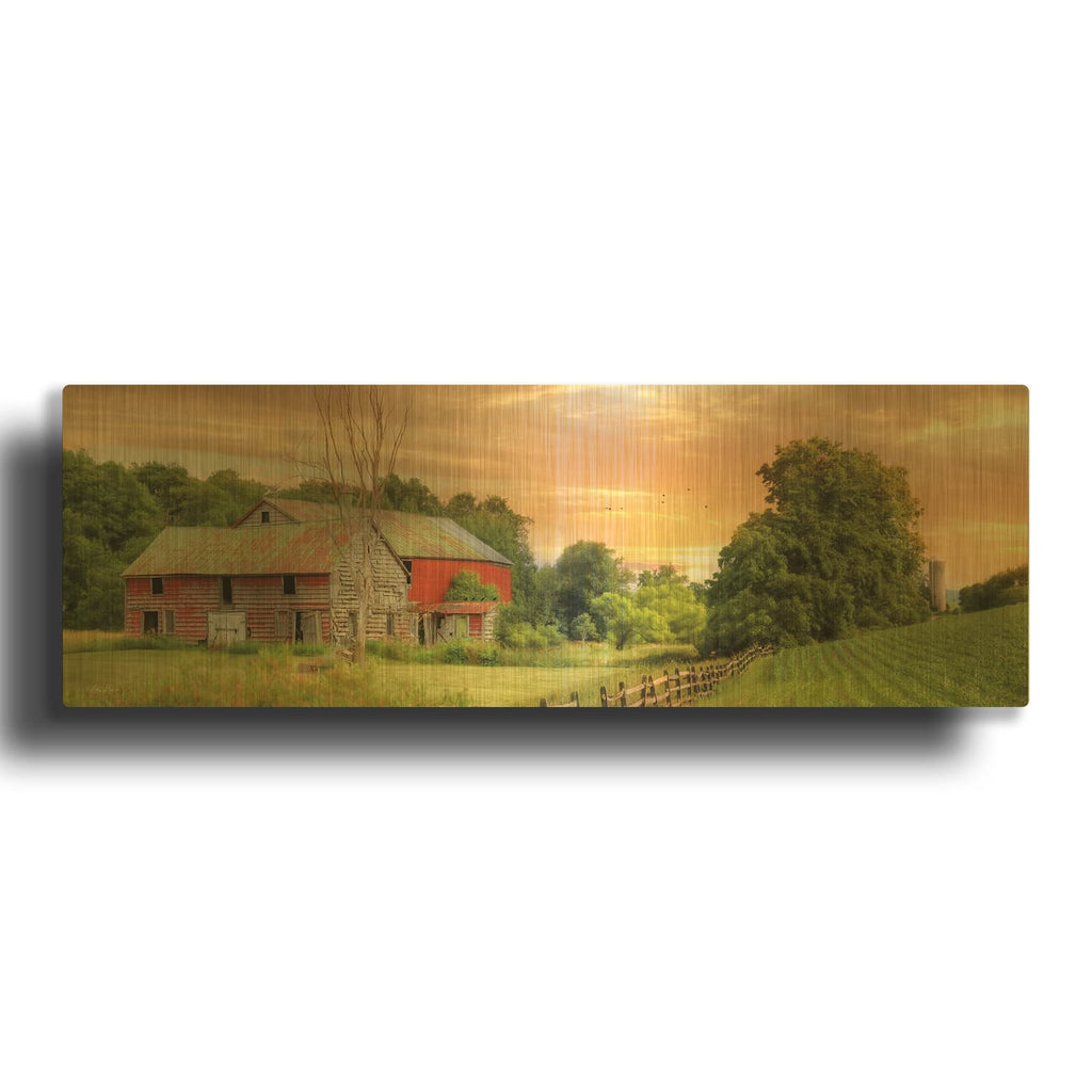'Greener Pastures' By Lori Deiter Gold Metal Wall Art