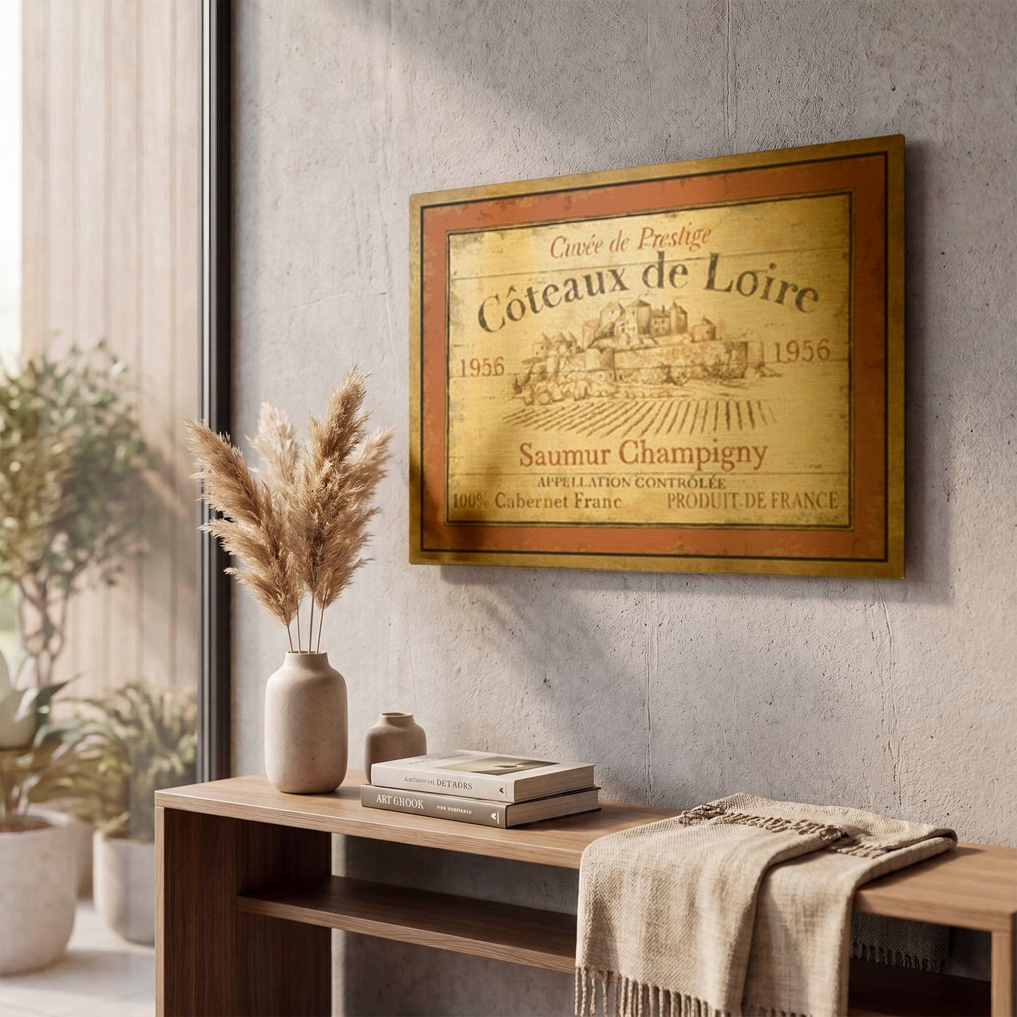 'French Wine Label II' By Daphne Brissonnet Gold Metal Wall Art