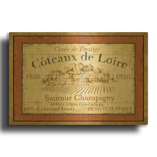 'French Wine Label II' By Daphne Brissonnet Gold Metal Wall Art
