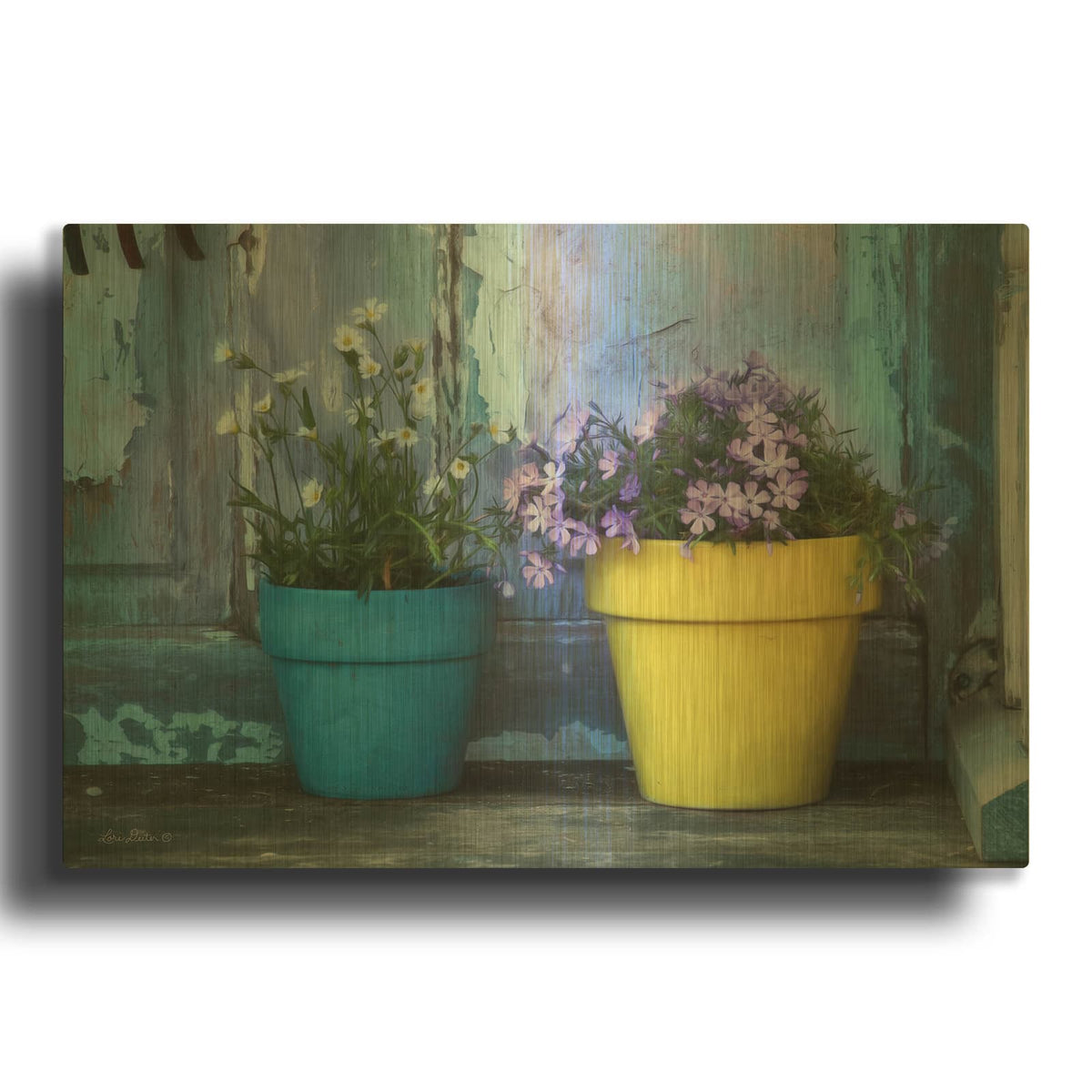 'She Shed Flowers' By Lori Deiter Gold Metal Wall Art
