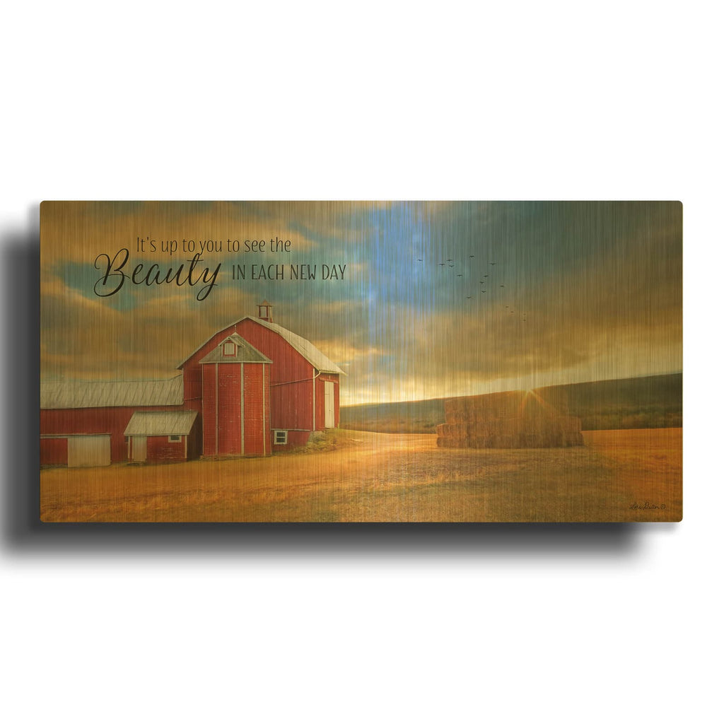 'The Beauty in Each New Day' By Lori Deiter Gold Metal Wall Art