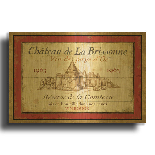 'French Wine Label I' By Daphne Brissonnet Gold Metal Wall Art