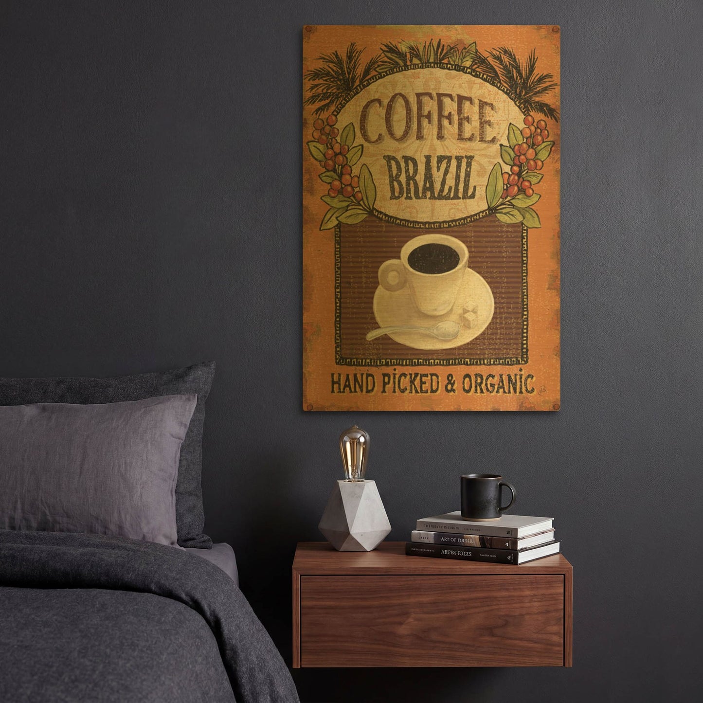 'Coffee Blend IV' By Daphne Brissonnet Gold Metal Wall Art