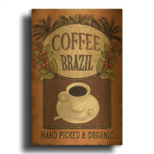 'Coffee Blend IV' By Daphne Brissonnet Gold Metal Wall Art