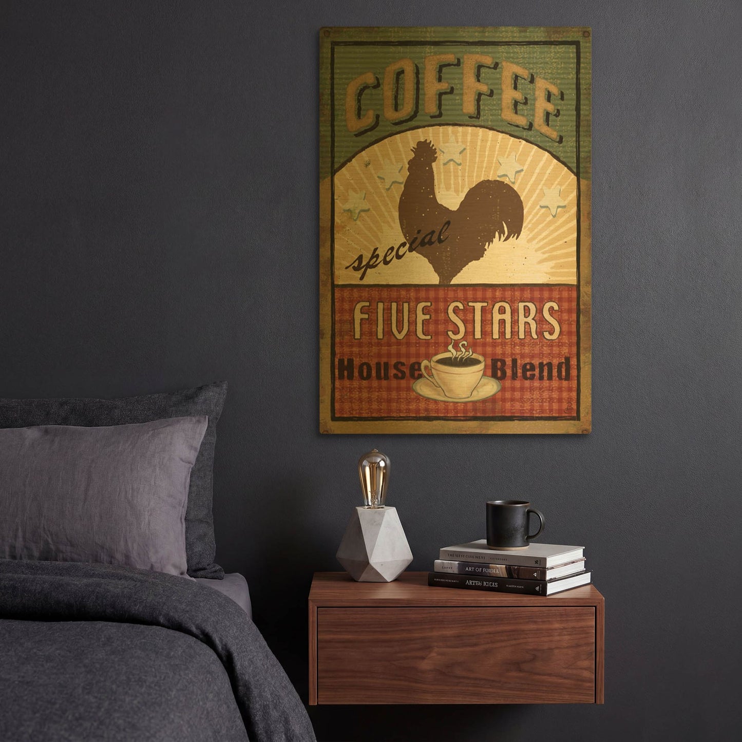 'Coffee Blend III' By Daphne Brissonnet Gold Metal Wall Art