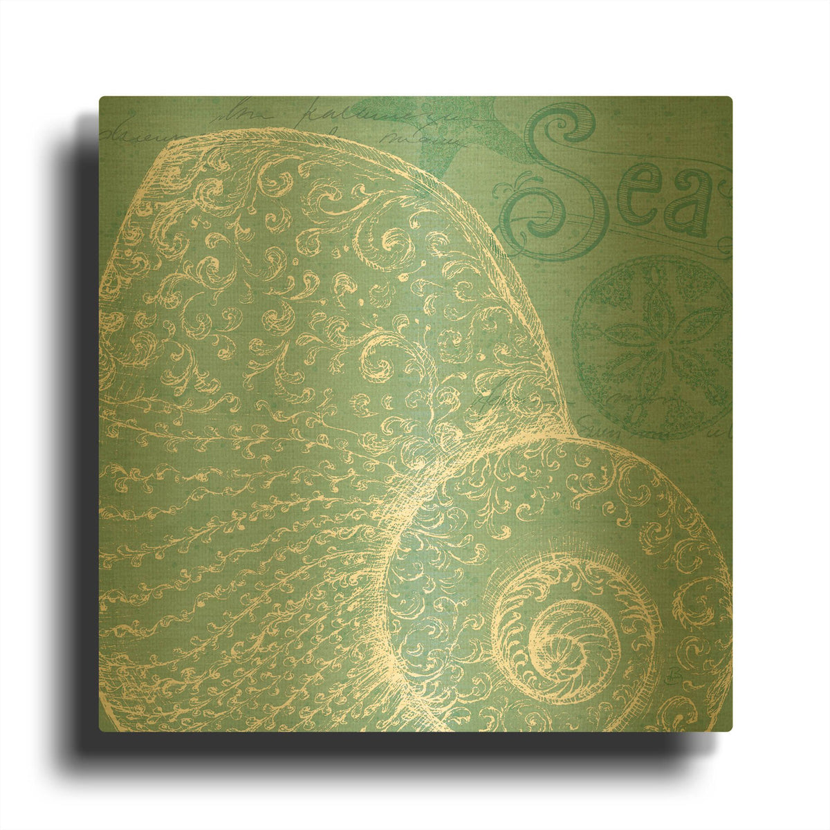 'Aqua Treasure IV' By Daphne Brissonnet Gold Metal Wall Art