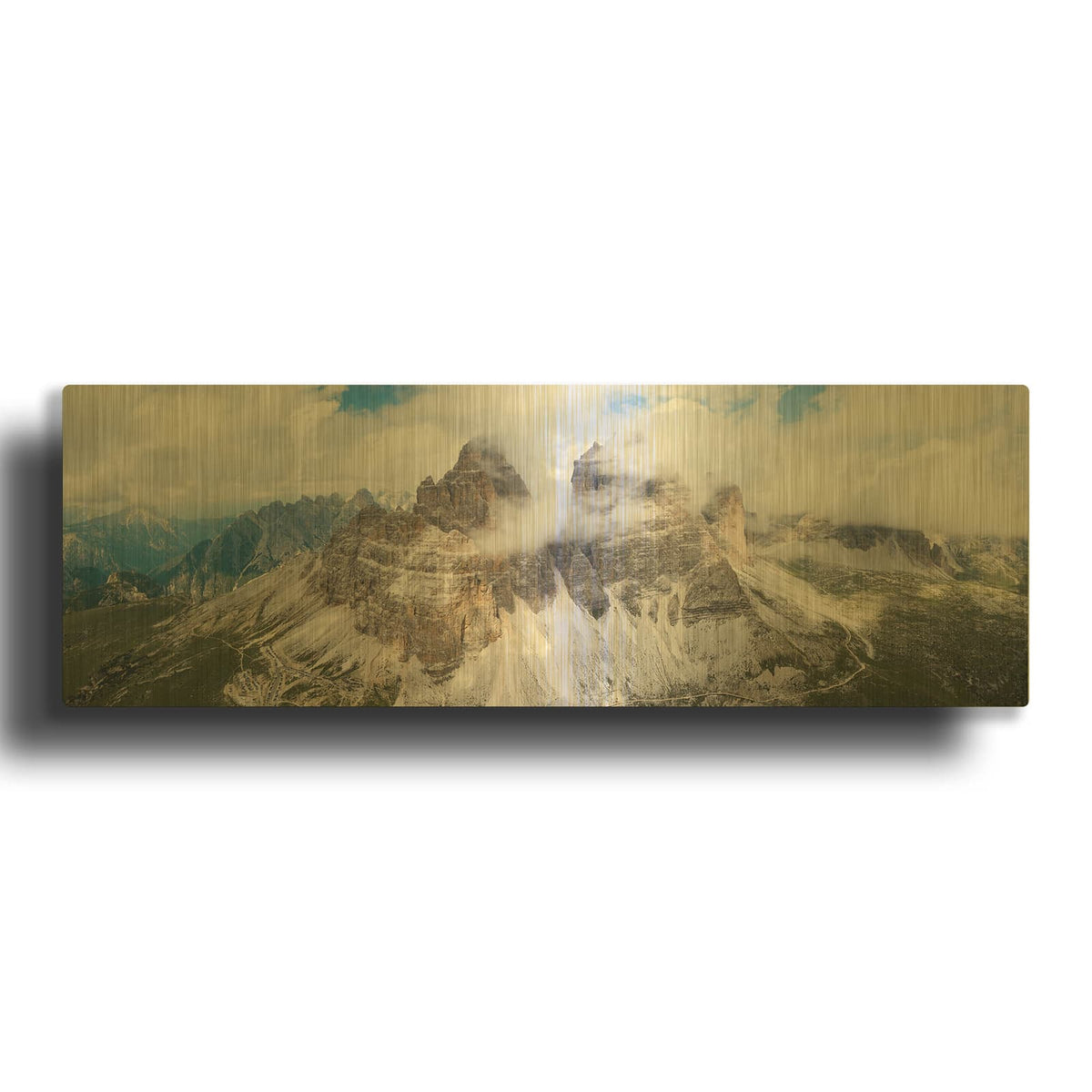 'Tre Cime Di Lavaredo' By Luxe Gold Metal Wall Art