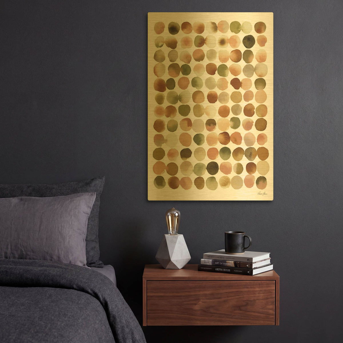 'Natural Abstract I' By Laura Horn Gold Metal Wall Art