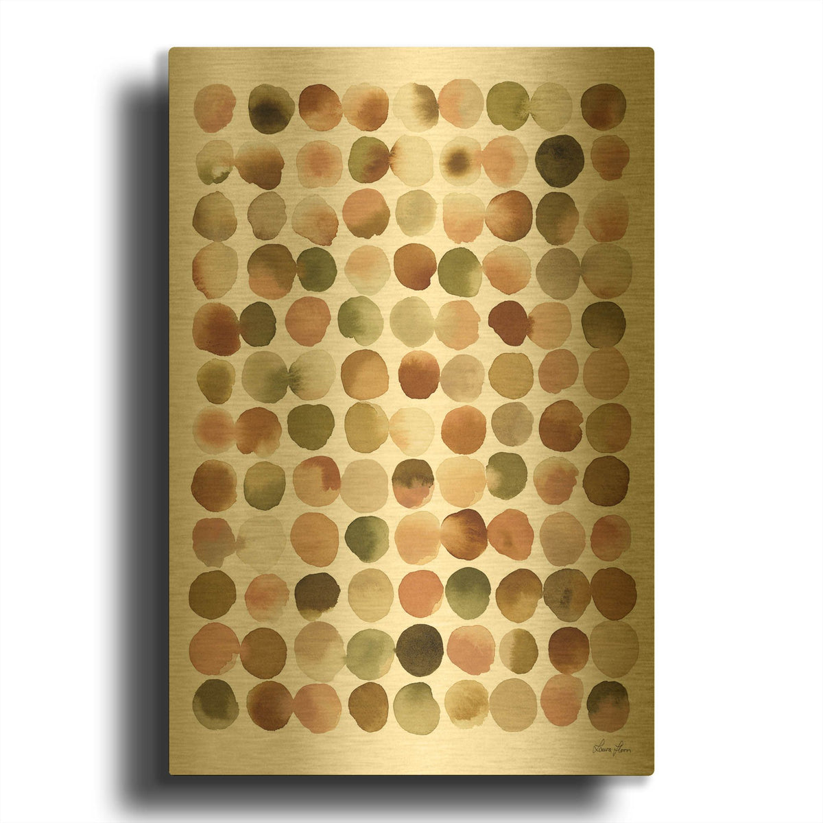 'Natural Abstract I' By Laura Horn Gold Metal Wall Art