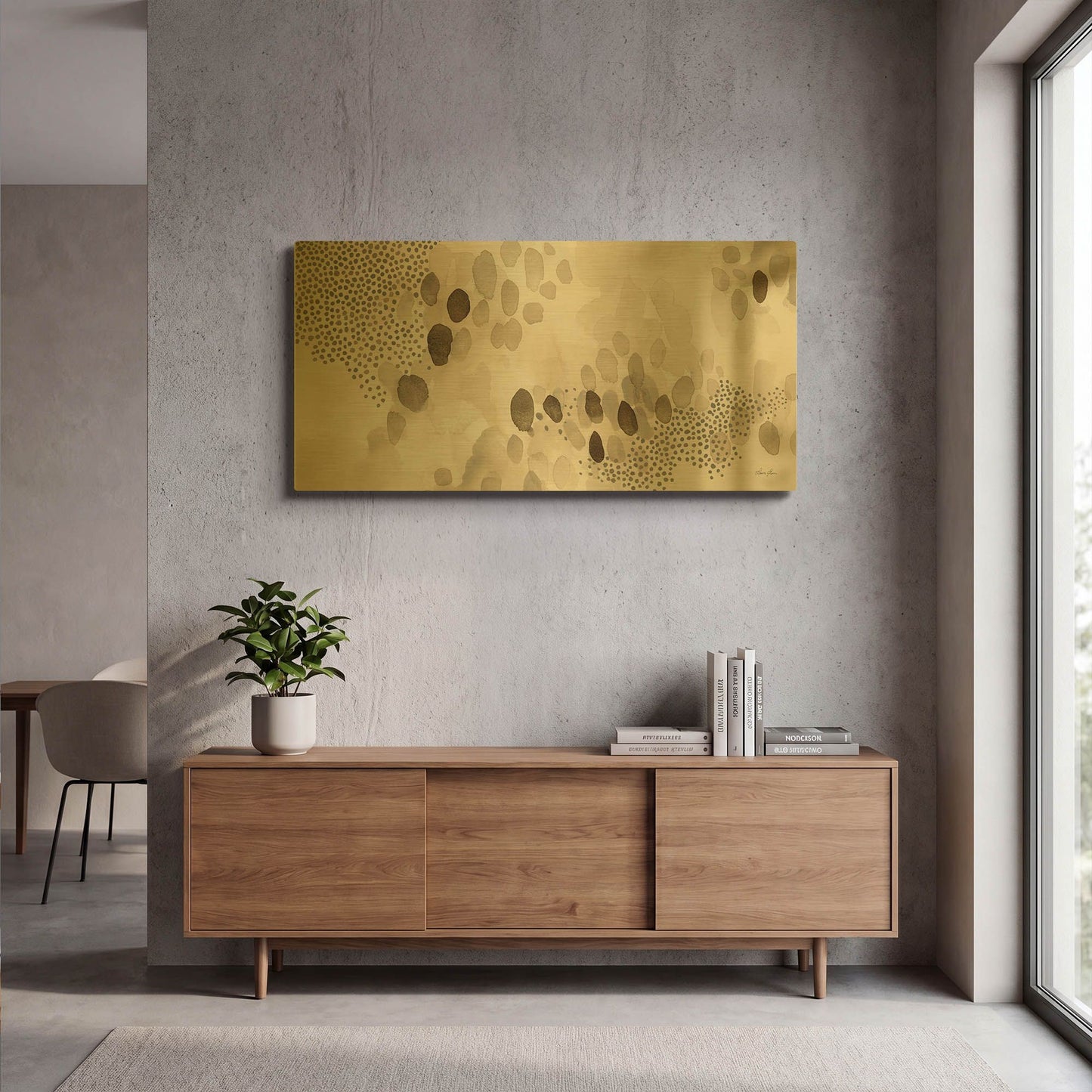 'Natural Abstract II' By Laura Horn Gold Metal Wall Art