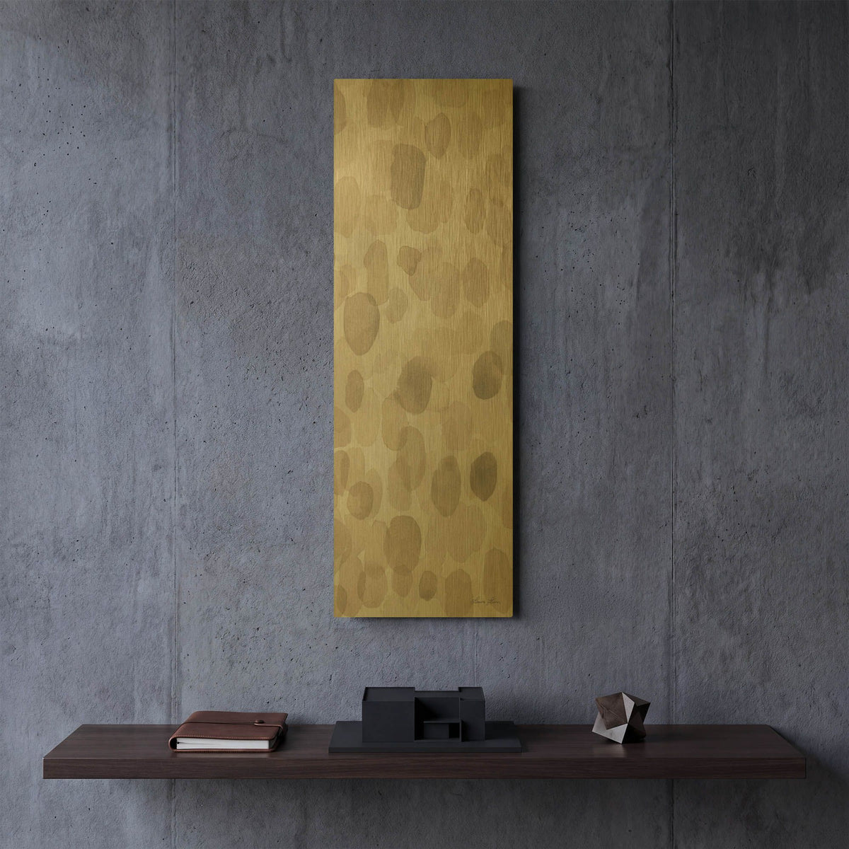 'Natural Abstract III' By Laura Horn Gold Metal Wall Art