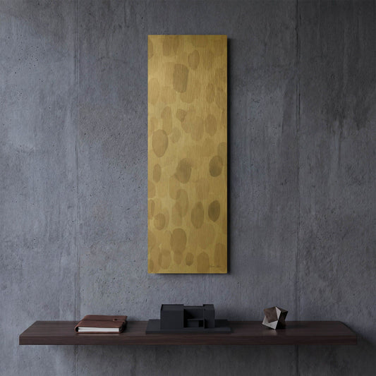 'Natural Abstract III' By Laura Horn Gold Metal Wall Art