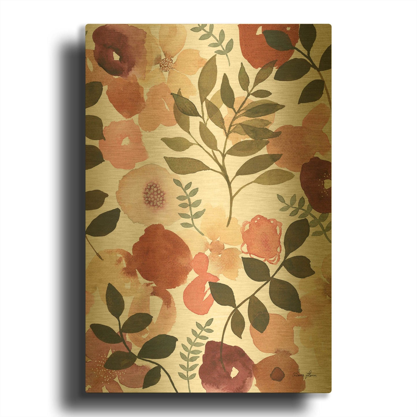 'Garden Dance I' By Laura Horn Gold Metal Wall Art
