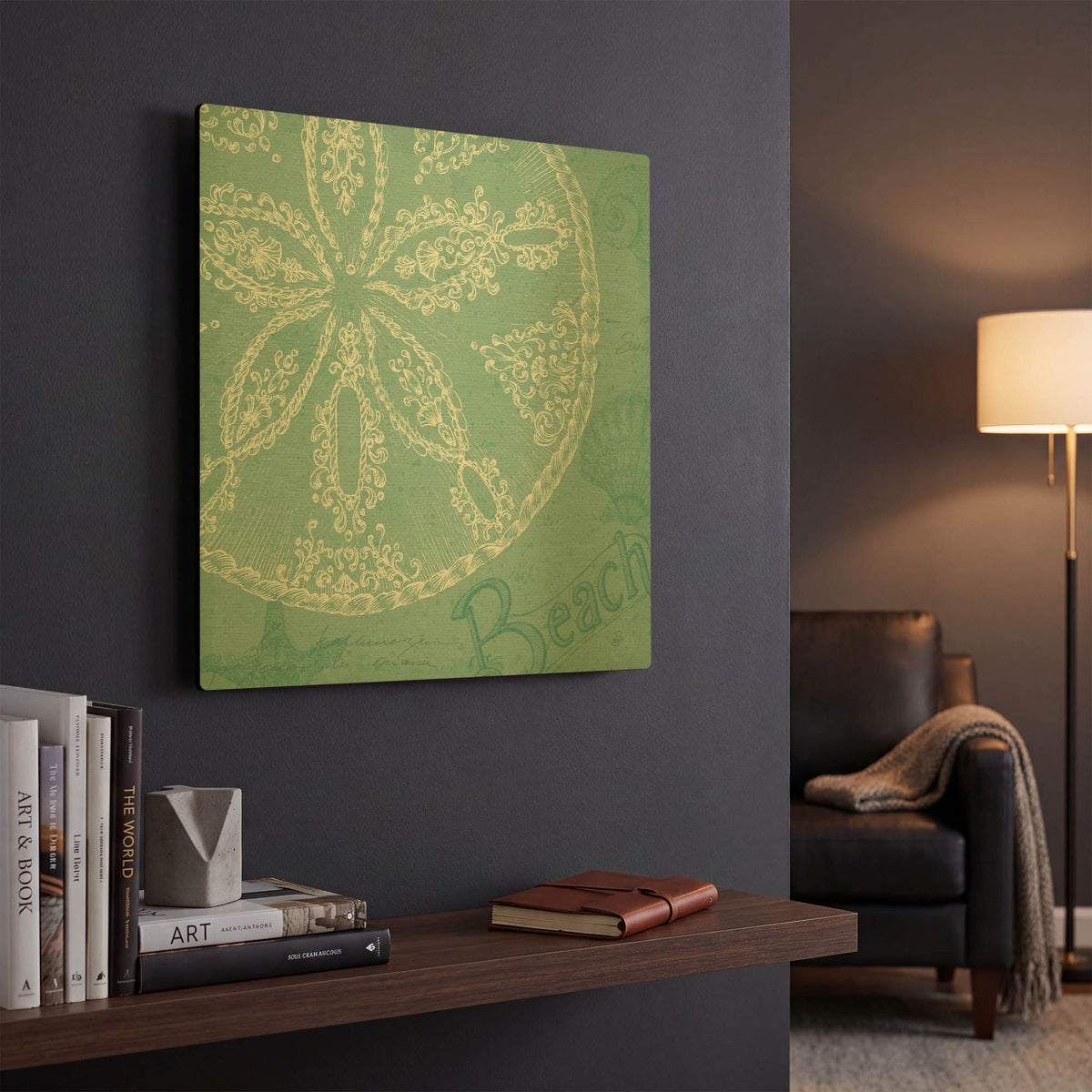 'Aqua Treasure II' By Daphne Brissonnet Gold Metal Wall Art