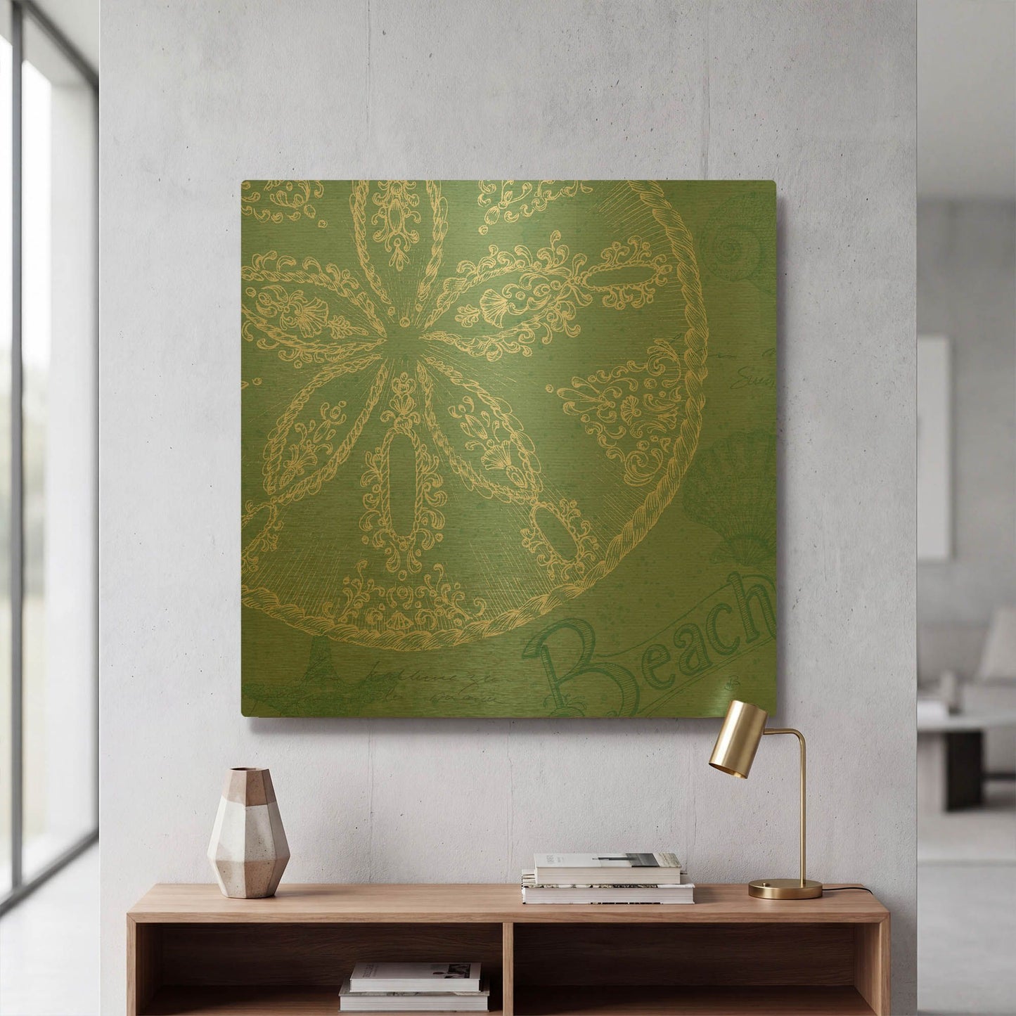 'Aqua Treasure II' By Daphne Brissonnet Gold Metal Wall Art