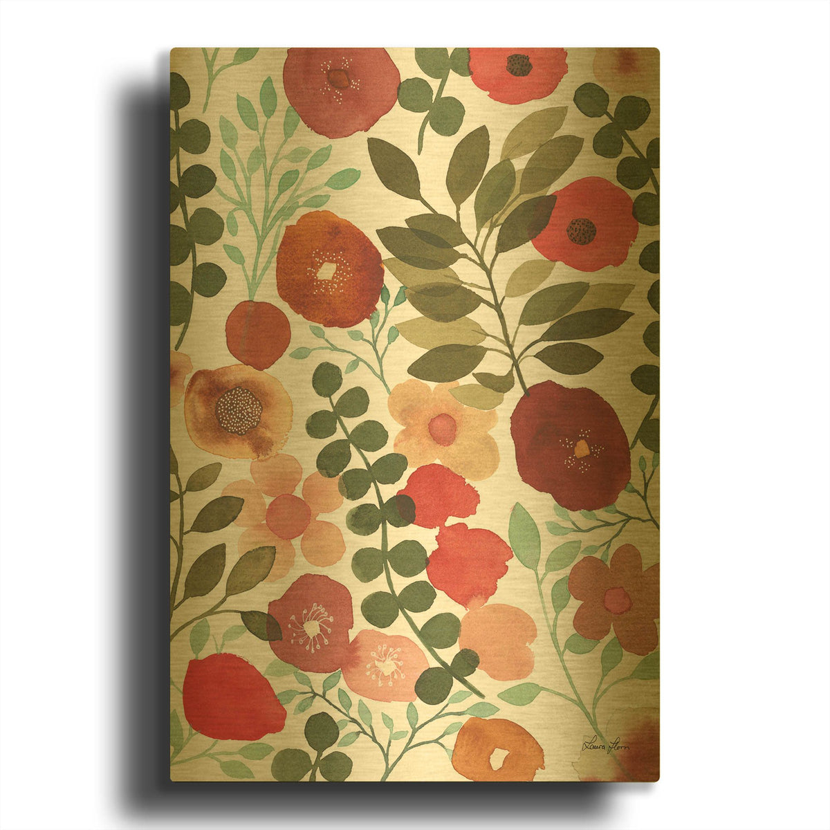 'Garden Dance II' By Laura Horn Gold Metal Wall Art