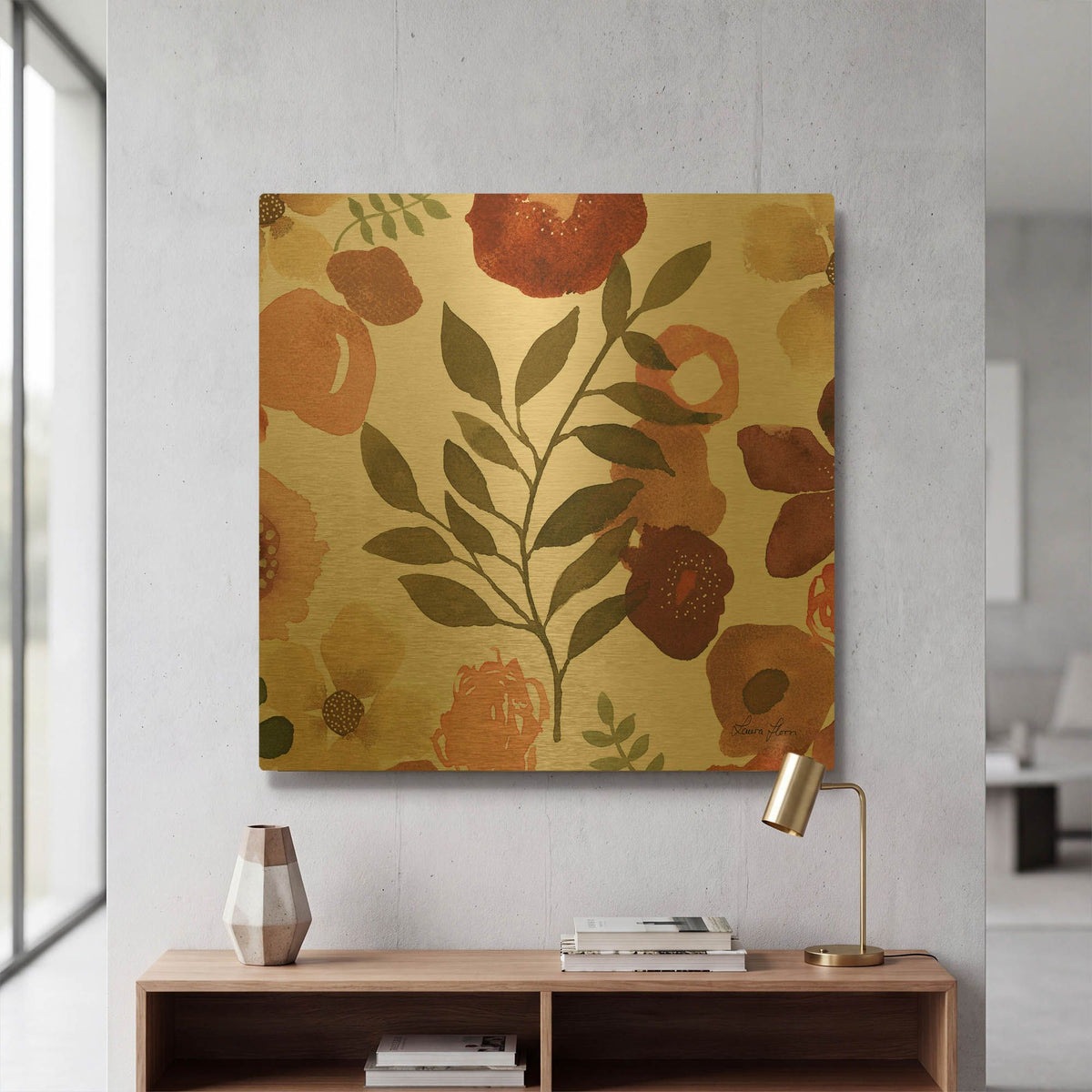 'Garden Dance IV' By Laura Horn Gold Metal Wall Art