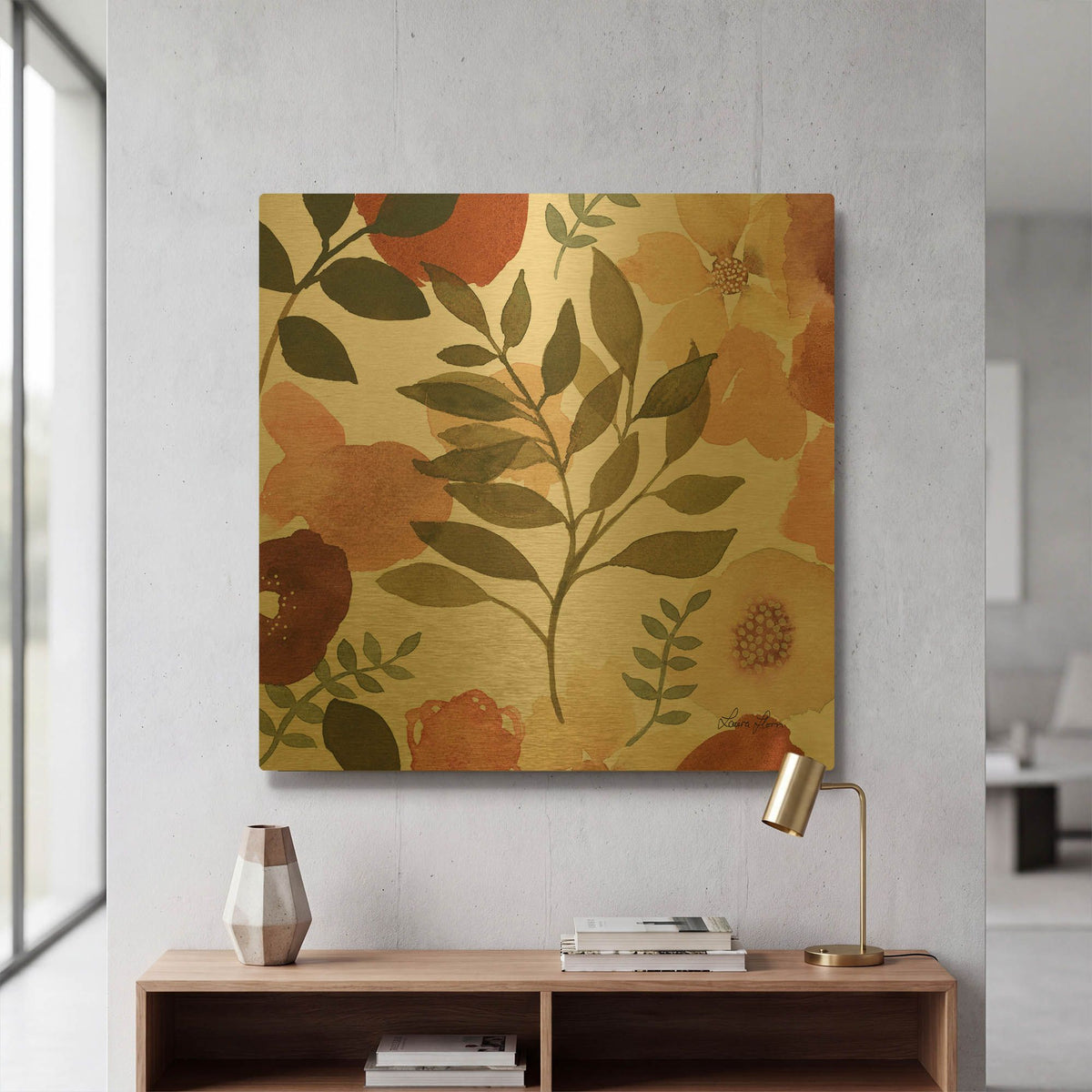 'Garden Dance V' By Laura Horn Gold Metal Wall Art