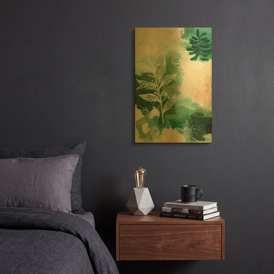 'Nature Story I' By Laura Horn Gold Metal Wall Art