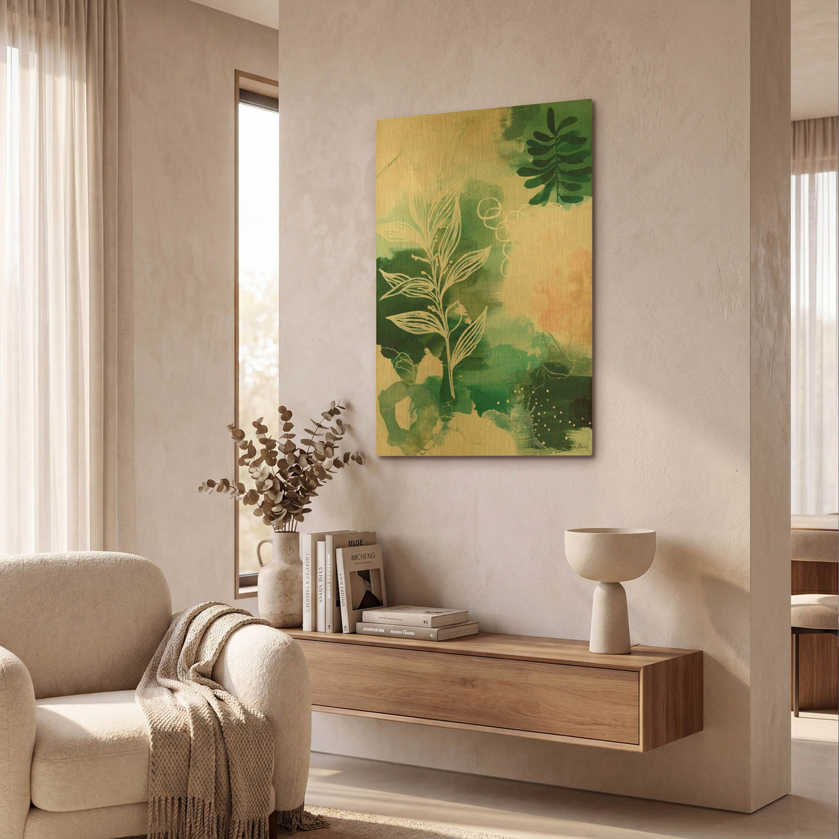 'Nature Story I' By Laura Horn Gold Metal Wall Art