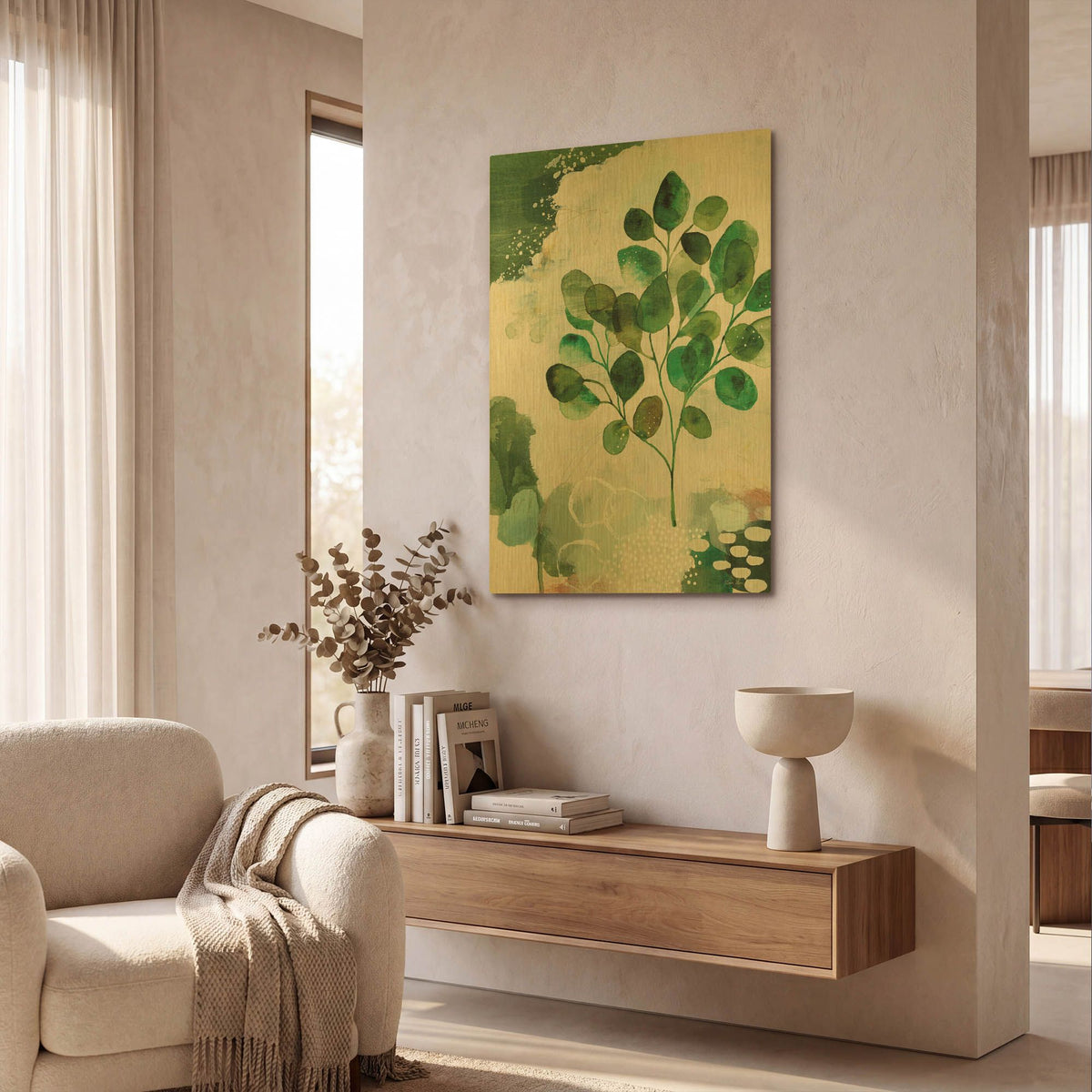 'Nature Story III' By Laura Horn Gold Metal Wall Art