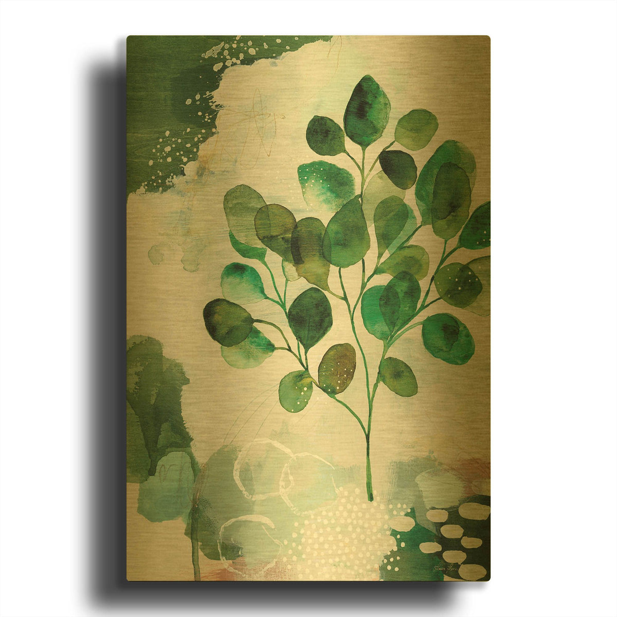 'Nature Story III' By Laura Horn Gold Metal Wall Art