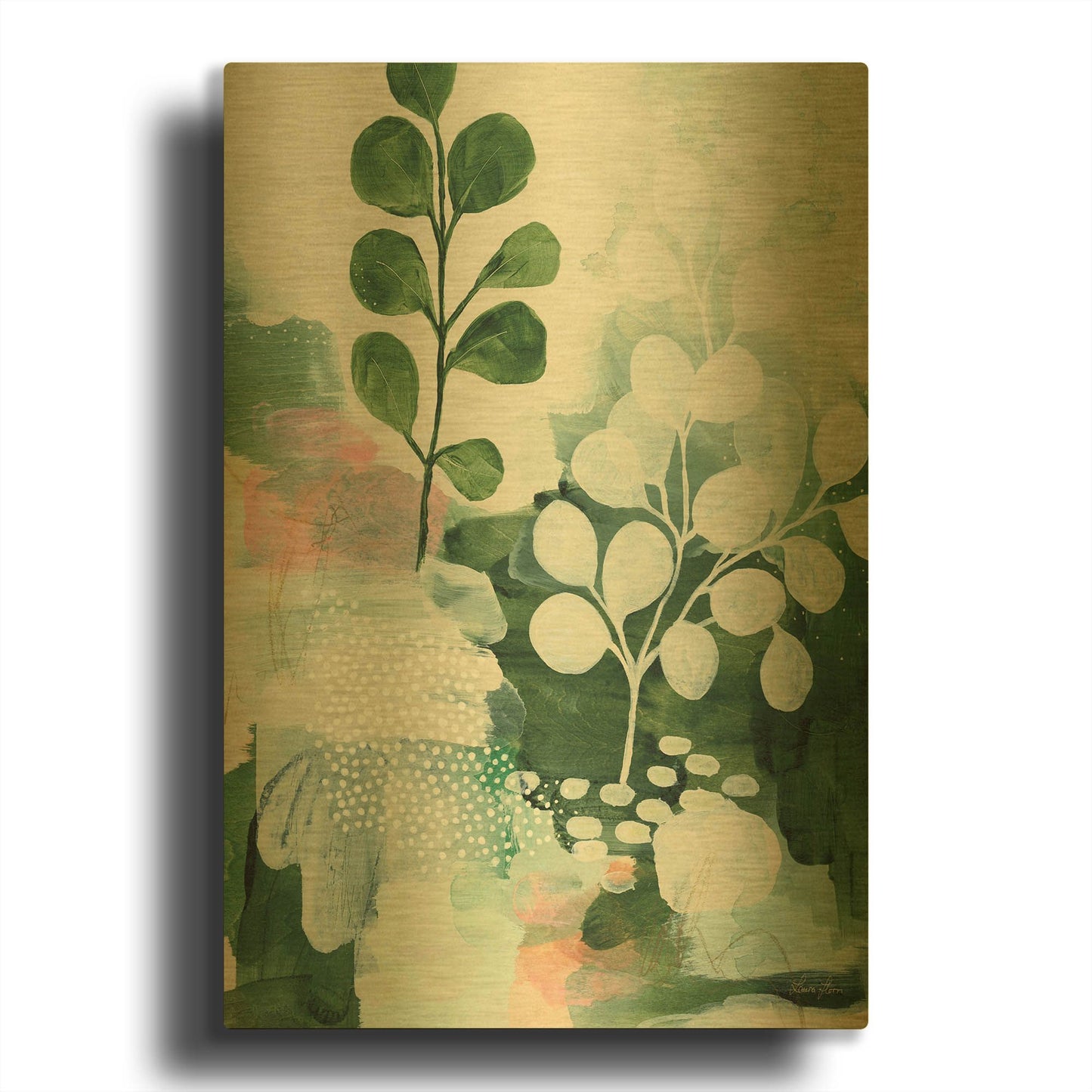 'Nature Story IV' By Laura Horn Gold Metal Wall Art