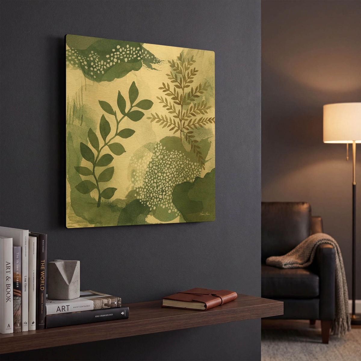 'Wood Land Walk I' By Laura Horn Gold Metal Wall Art