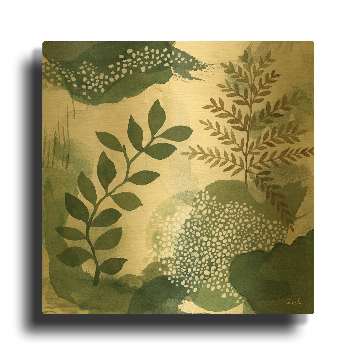 'Wood Land Walk I' By Laura Horn Gold Metal Wall Art
