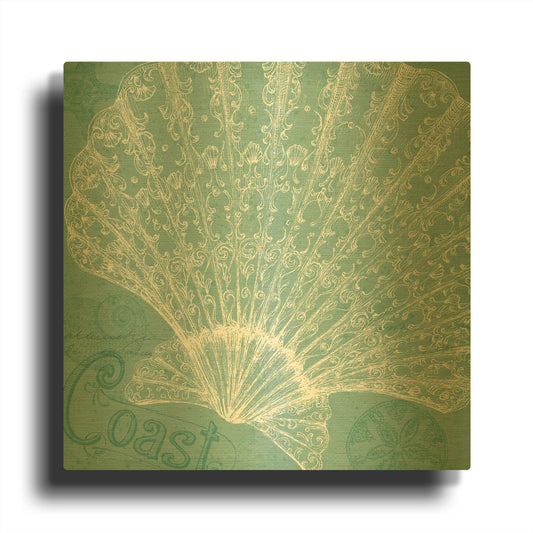 'Aqua Treasure III' By Daphne Brissonnet Gold Metal Wall Art