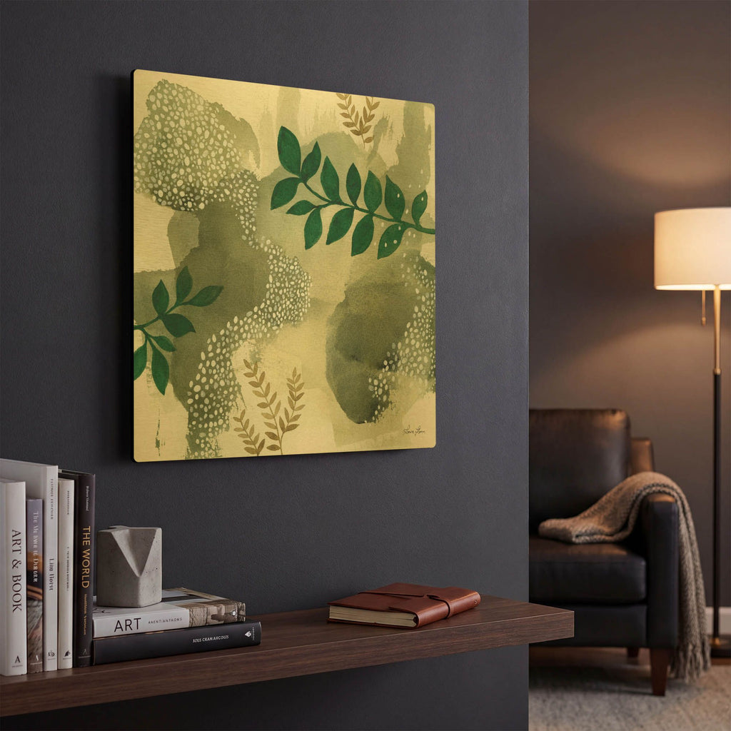 'Wood Land Walk IV' By Laura Horn Gold Metal Wall Art