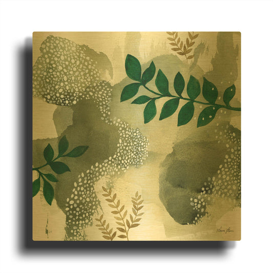 'Wood Land Walk IV' By Laura Horn Gold Metal Wall Art
