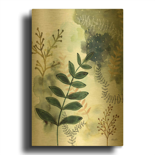 'Wood Land Walk V' By Laura Horn Gold Metal Wall Art
