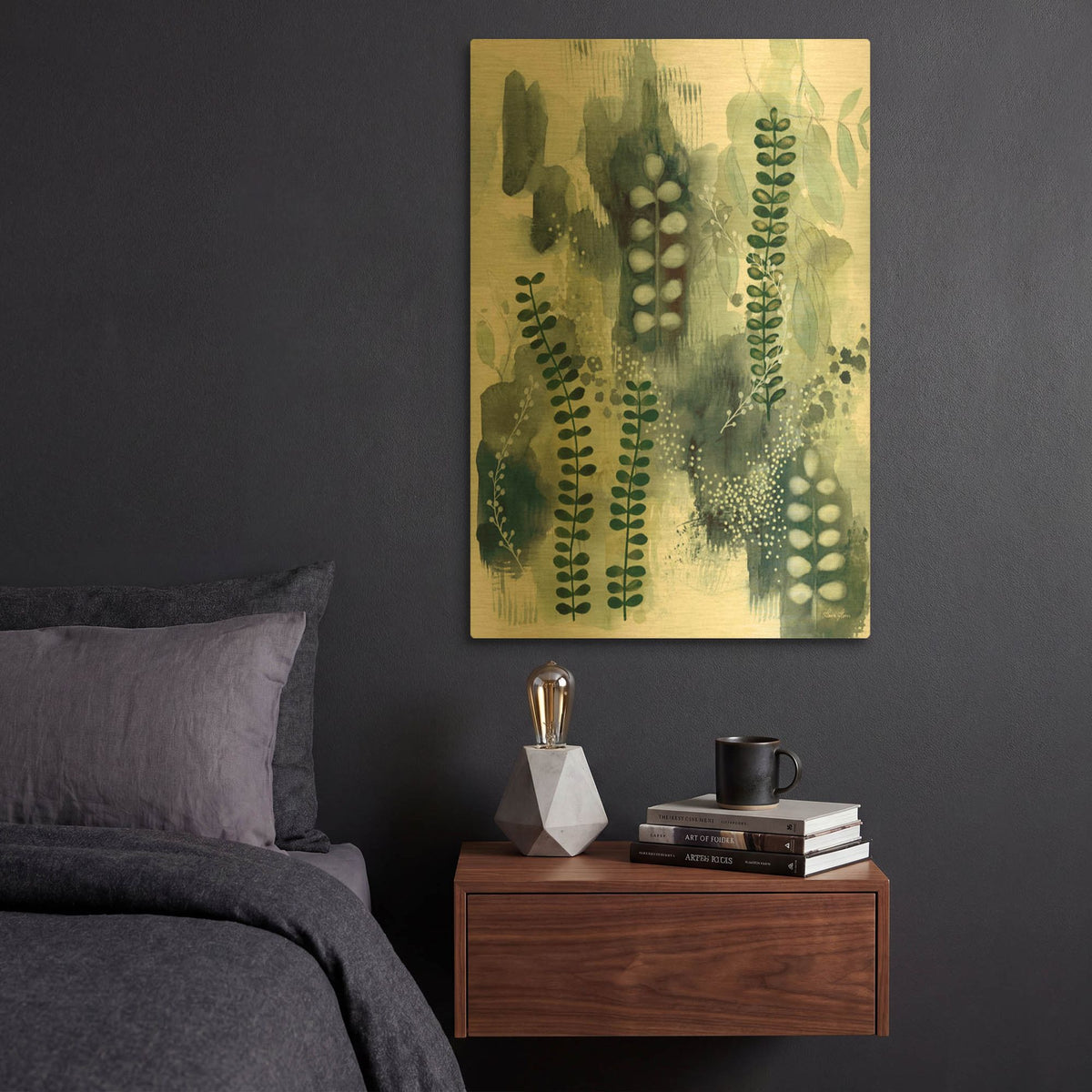 'Wood Land Walk VI' By Laura Horn Gold Metal Wall Art