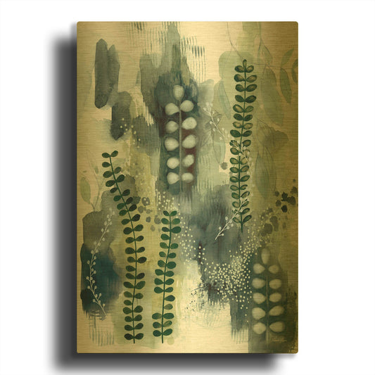 'Wood Land Walk VI' By Laura Horn Gold Metal Wall Art