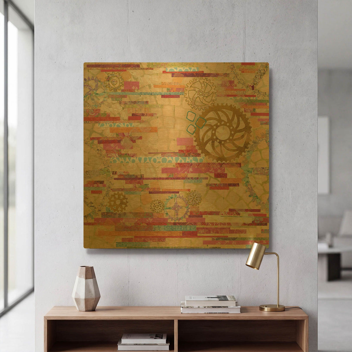 'EU Timetable I' By Kathy Ferguson Gold Metal Wall Art