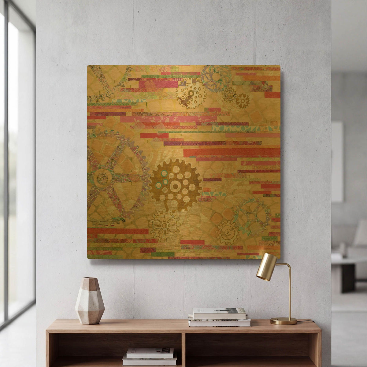 'EU Timetable II' By Kathy Ferguson Gold Metal Wall Art