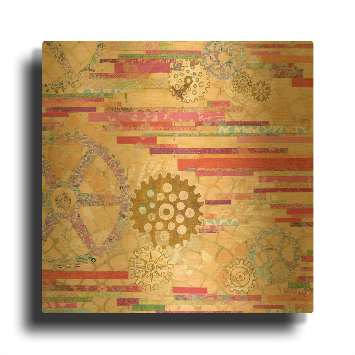 'EU Timetable II' By Kathy Ferguson Gold Metal Wall Art