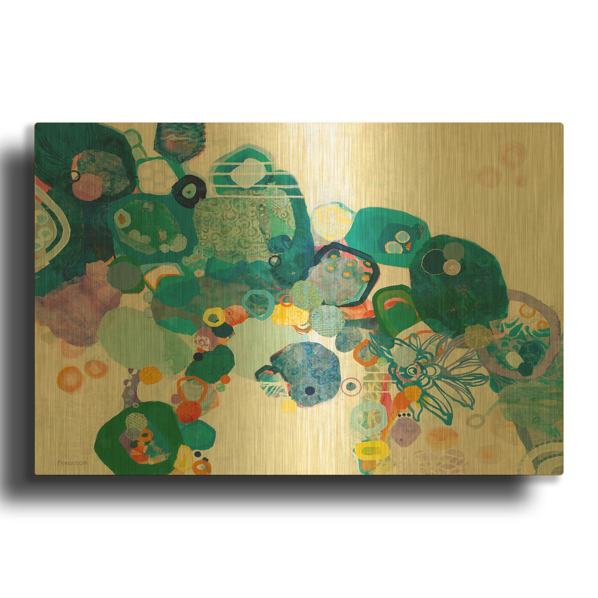 'Bridging our Differences' By Kathy Ferguson Gold Metal Wall Art