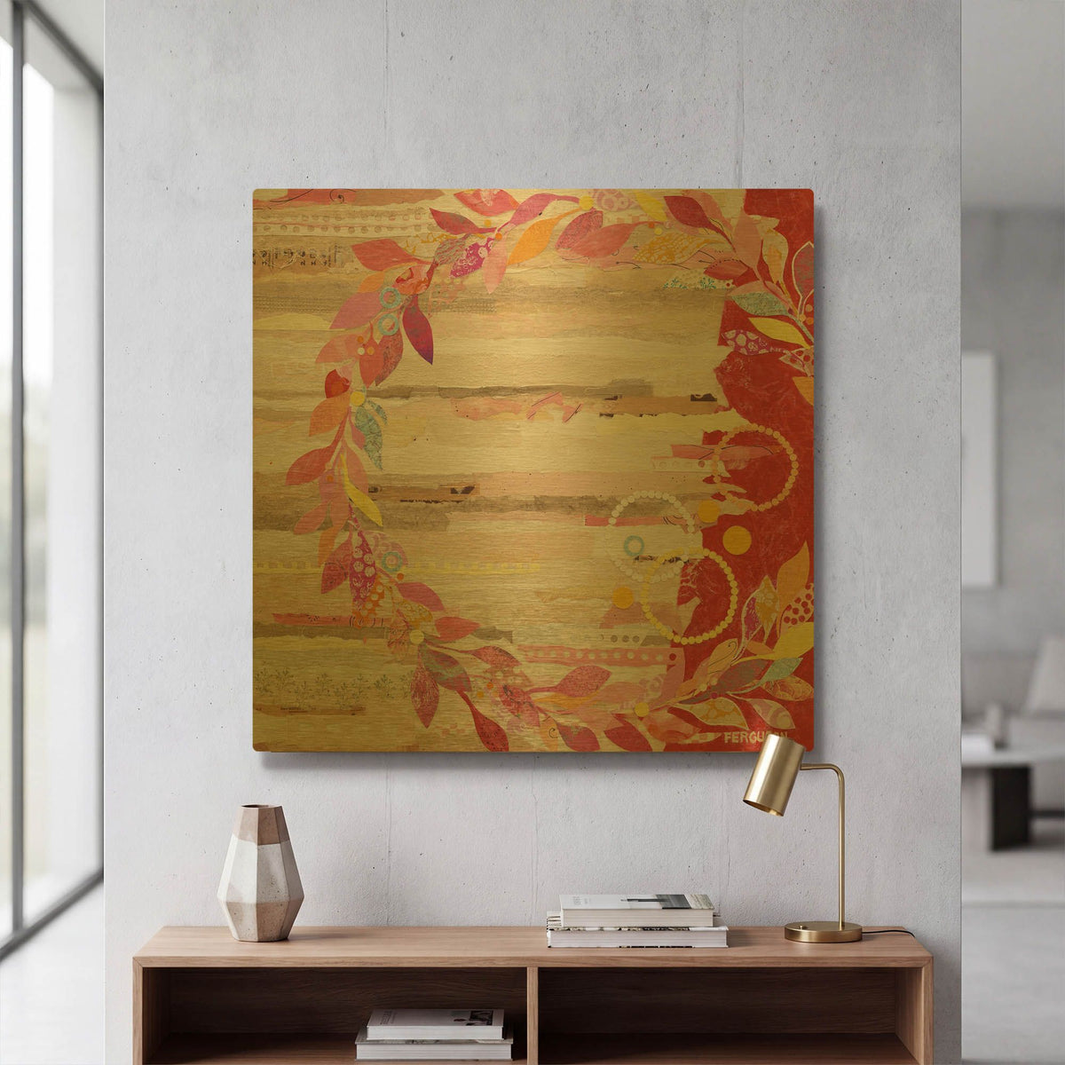 'Resting on Ones Laurels' By Kathy Ferguson Gold Metal Wall Art