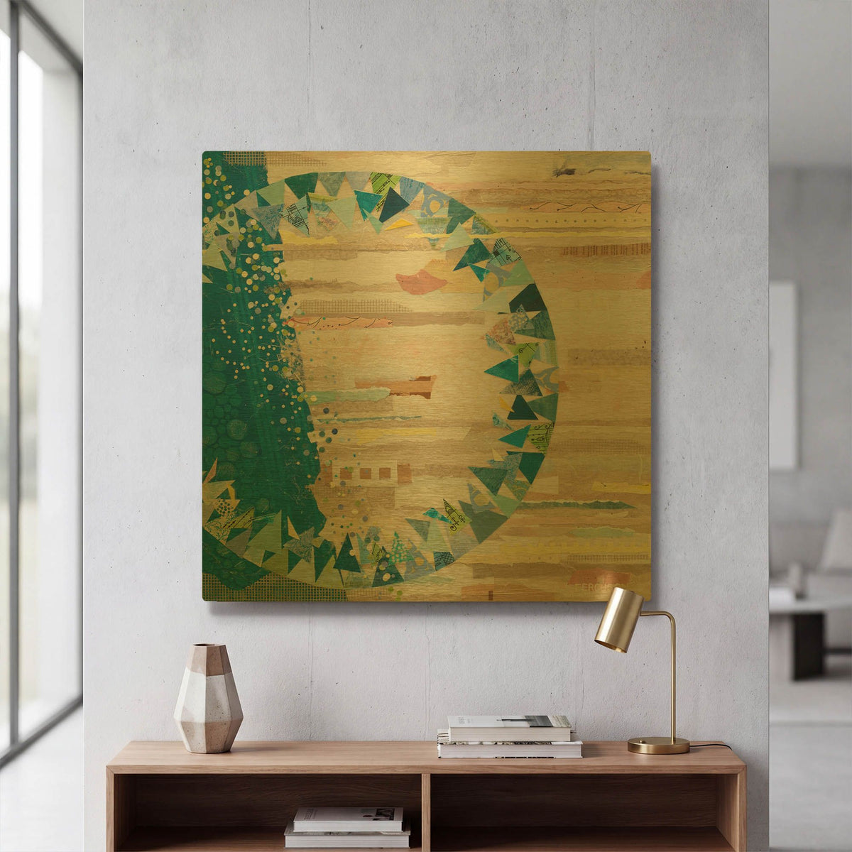 'The Calm and The Storm' By Kathy Ferguson Gold Metal Wall Art