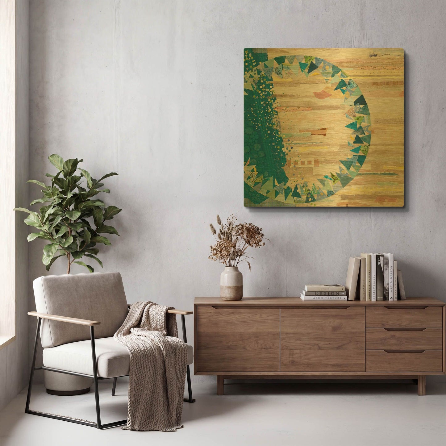 'The Calm and The Storm' By Kathy Ferguson Gold Metal Wall Art