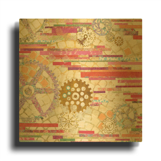 'EU Timetable II on White' By Kathy Ferguson Gold Metal Wall Art